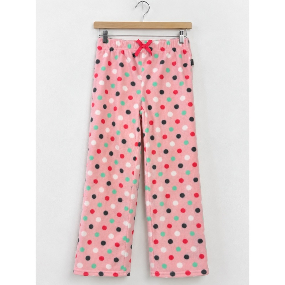 Eddie Bauer Kids Pink Polka Dot Fleece Pajama Pants Size Small 7/8 Sleepwear